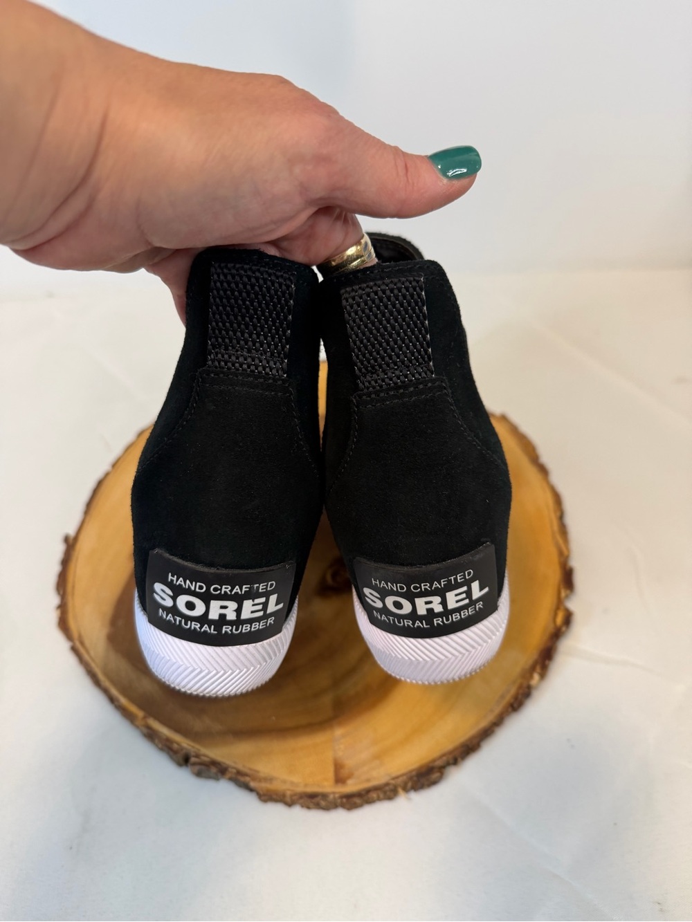 Sorel Out N About Slip On Wedge II Booties Black & White Suede Upper‎ Women’s 7 - Picture 4 of 10